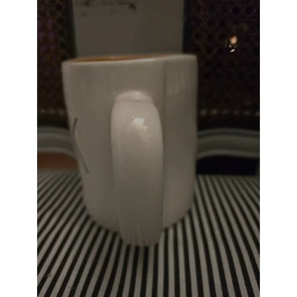 Rae Dunn Halloween Trick Candy Corn Icon Coffee Mug Orange Interior